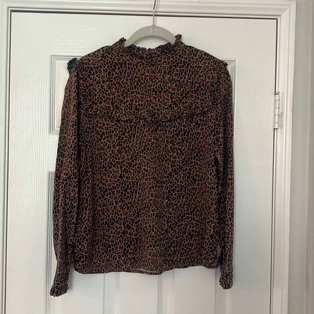 Leopard print ruffled blouse by Hinge Nordstrom